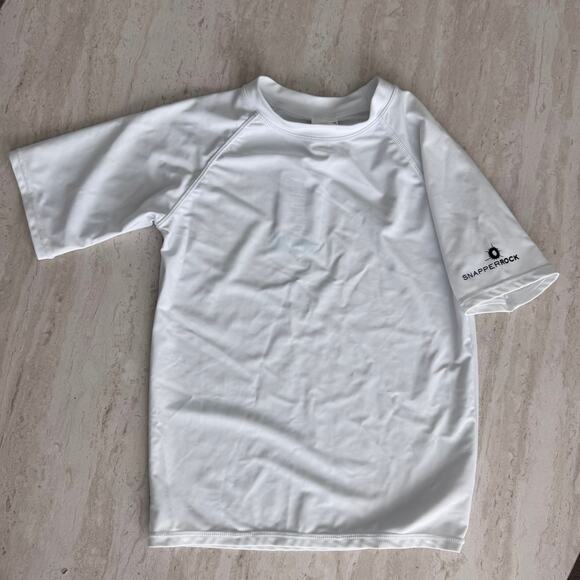Snapper Rock Youth S/S White‎ Rash Guard High Neck Size 8 NWT - Picture 2 of 4